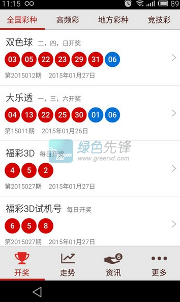 双色球开奖结果官网版